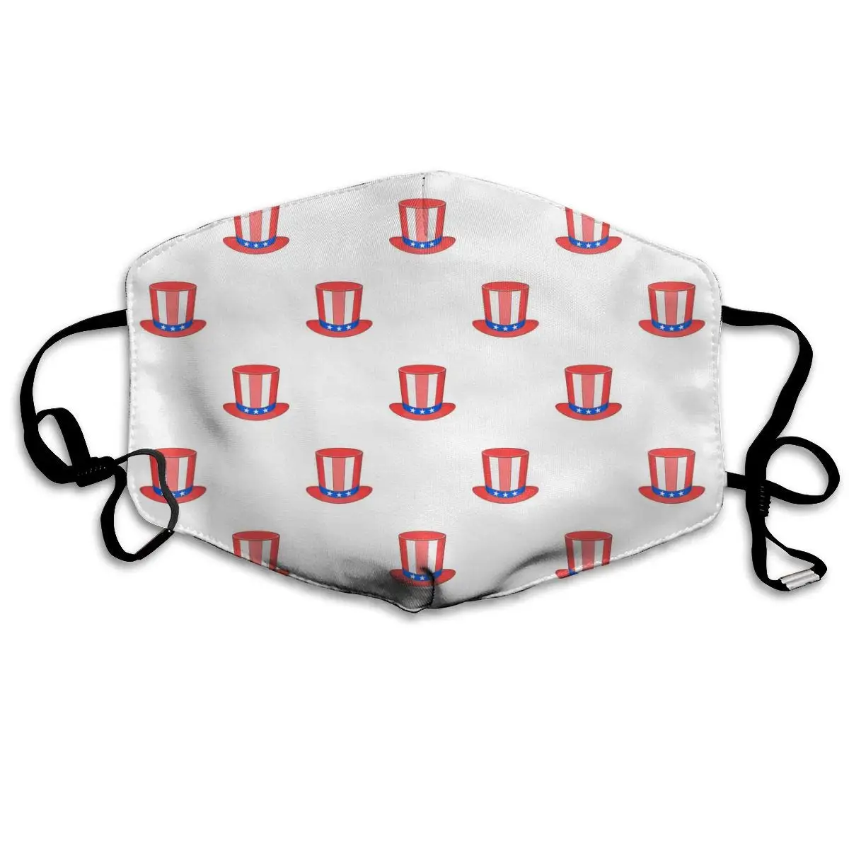 

American Hat Pattern Cartoon Style Washable Reusable Mask, Cotton Anti Dust Half Face Mouth Mask For Kids Teens Men Women With