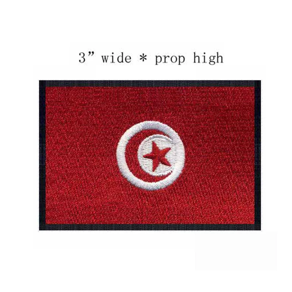 Наклейки с вышивкой в виде флага Туниса, 3 дюйма