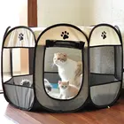 Переносная складная палатка для домашних животных, восьмиугольная клетка, дышащая уличная будка, детский забор, простая эксплуатация, домашняя будка для котят