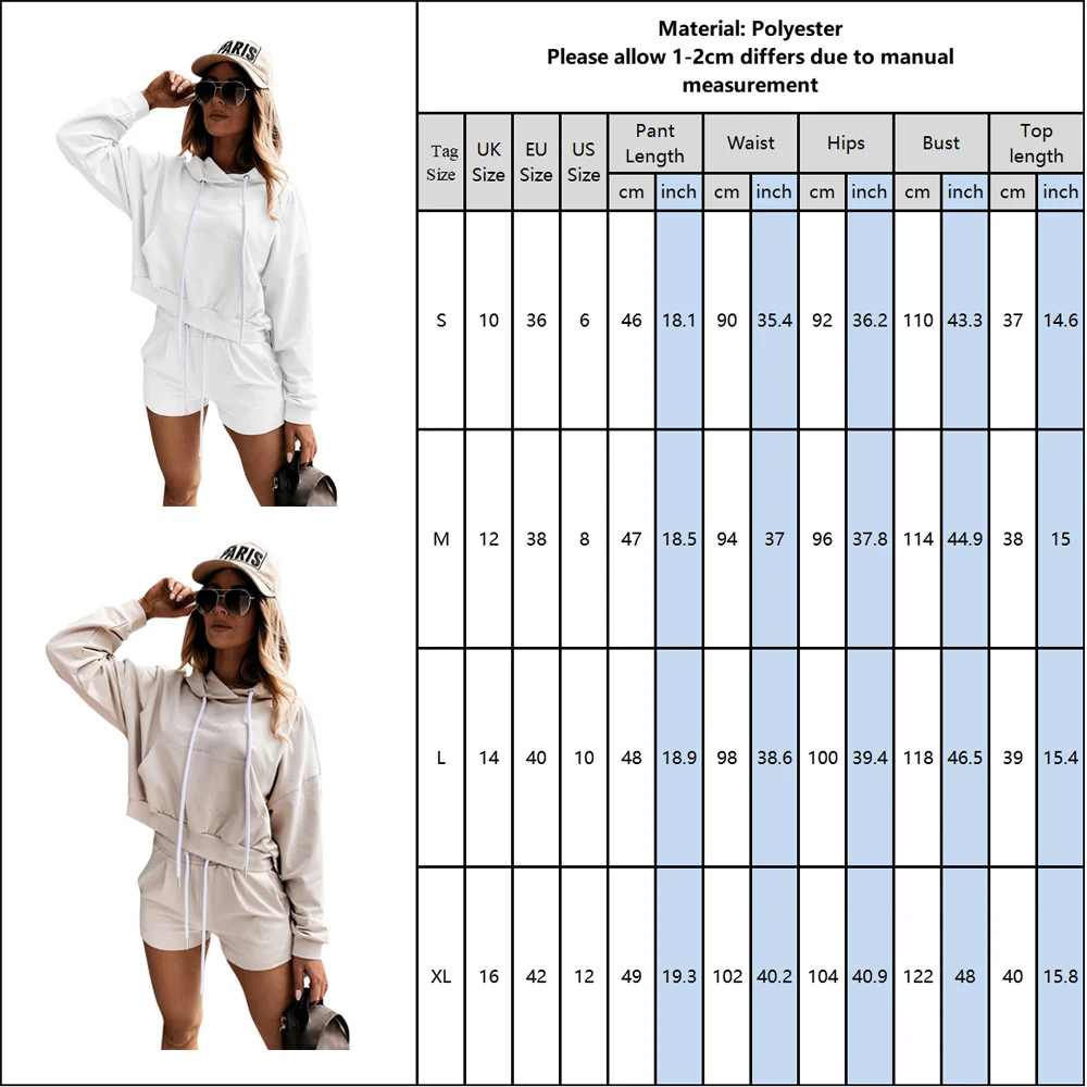 

2020 hot selling casual summer set female long-sleeved Hoodie High Wait shorts female o-collar loose sexy sweater two-piece suit