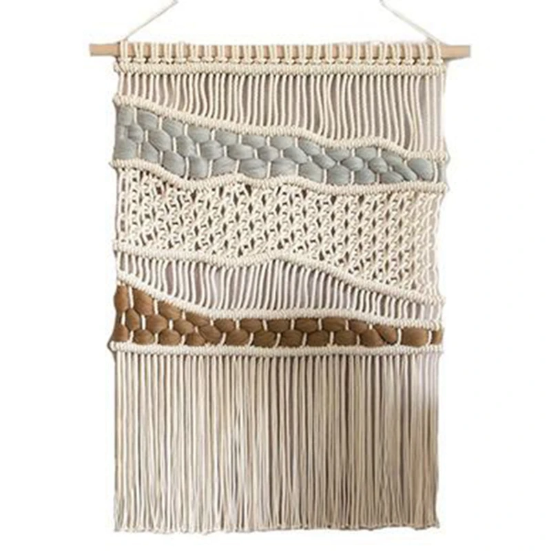 

Hand-Woven Colour Tapestry Macrame Wall Hanging Art Woven Bohemian Crafts Decoration Gorgeous Tapestry for Home Bedroom