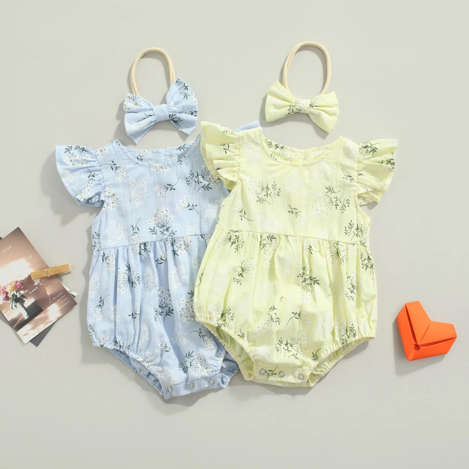 

Детский комбинезон Ma & Baby, Летний комбинезон с оборками, для новорожденных, 0-24 месяцев, D84