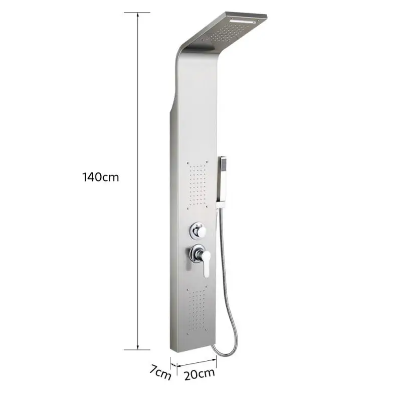 Beste Rvs Geborsteld Nikkel Badkamer Douche Kolom Douche Scherm Zwart Led Douche Panel Regendouche Kraan Type Hwc