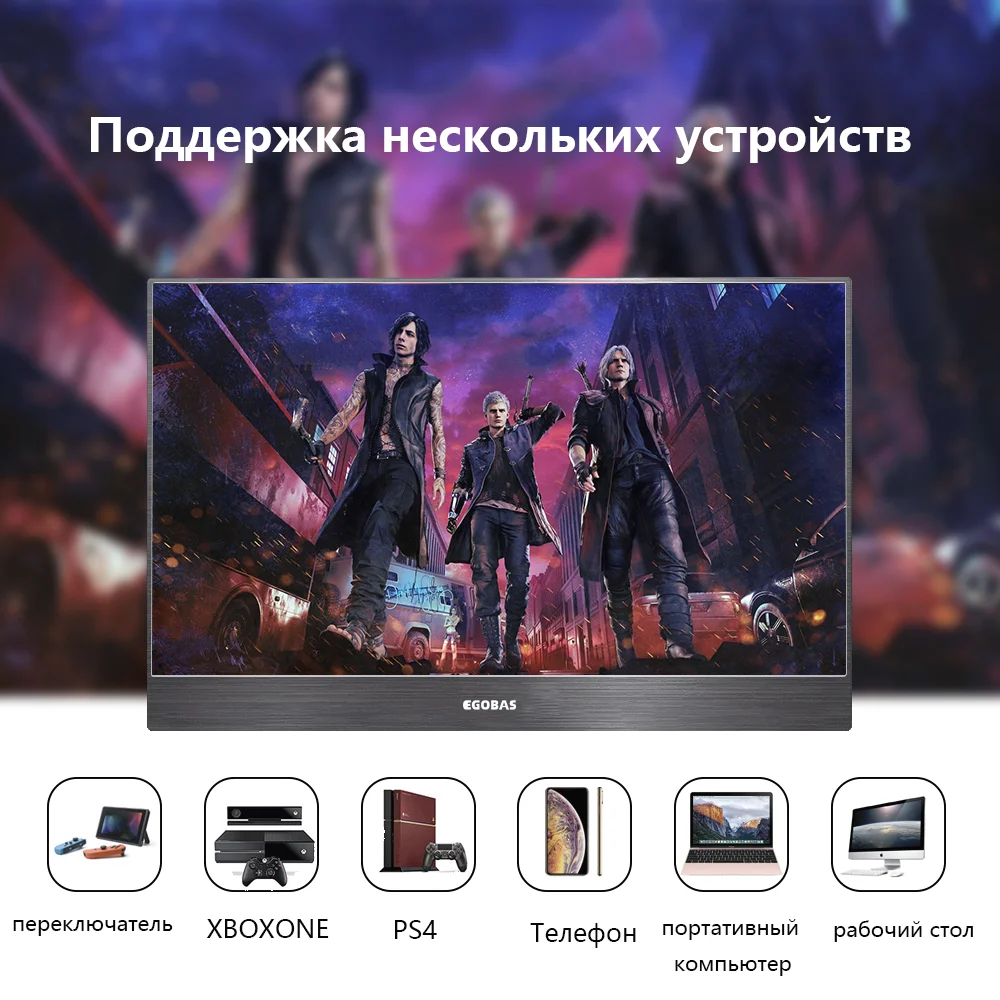 15,6 ''портативный монитор Ультратонкий Монитор для геймеров ноутбук телефон PS4-switch-XBOX type-C, mini HDMI 1080P монитор
