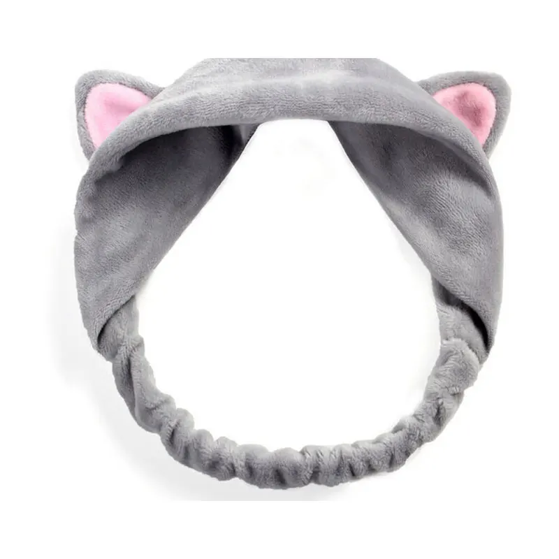 Повязка на голову с кошачьими ушками банная повязка для макияжа эластичный