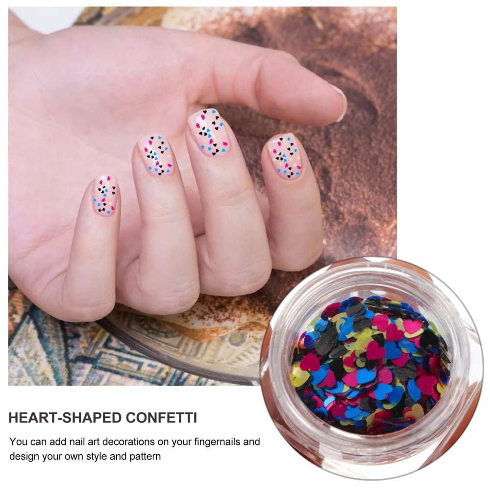 

12 Boxes Manicure Glitter Sequin Nail Sticker Heart-shaped Nail Art Decoration