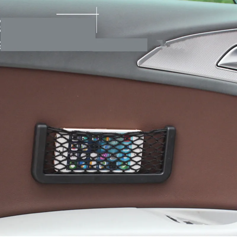 Универсальный черный Автомобильная Сетчатая Сумка для телефона держатель