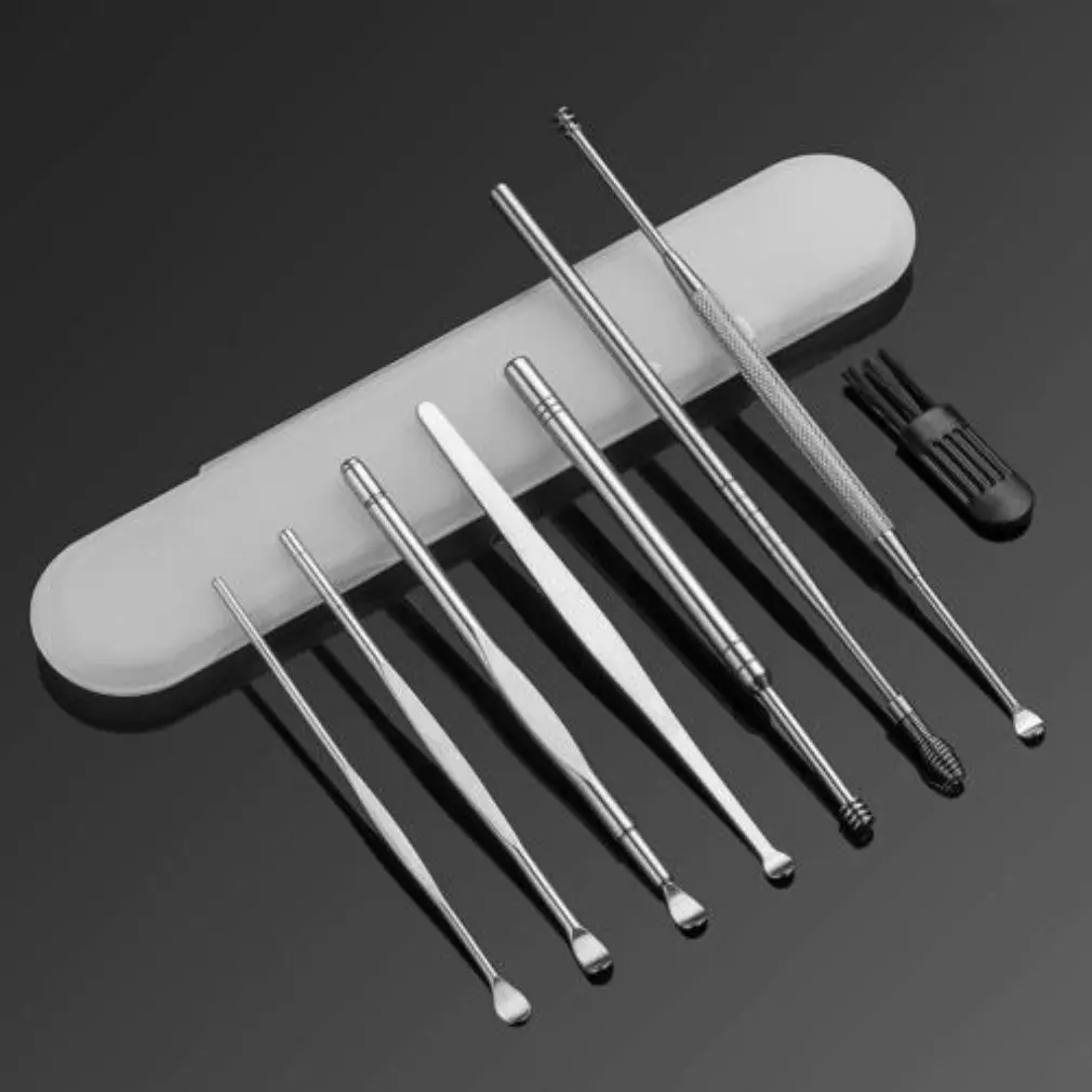 

8pcs Ear Pick Cleaning Set Health Care Tool Ear Wax Remover Cleaner Ear Spoon Cleaning Ears Curette Kit