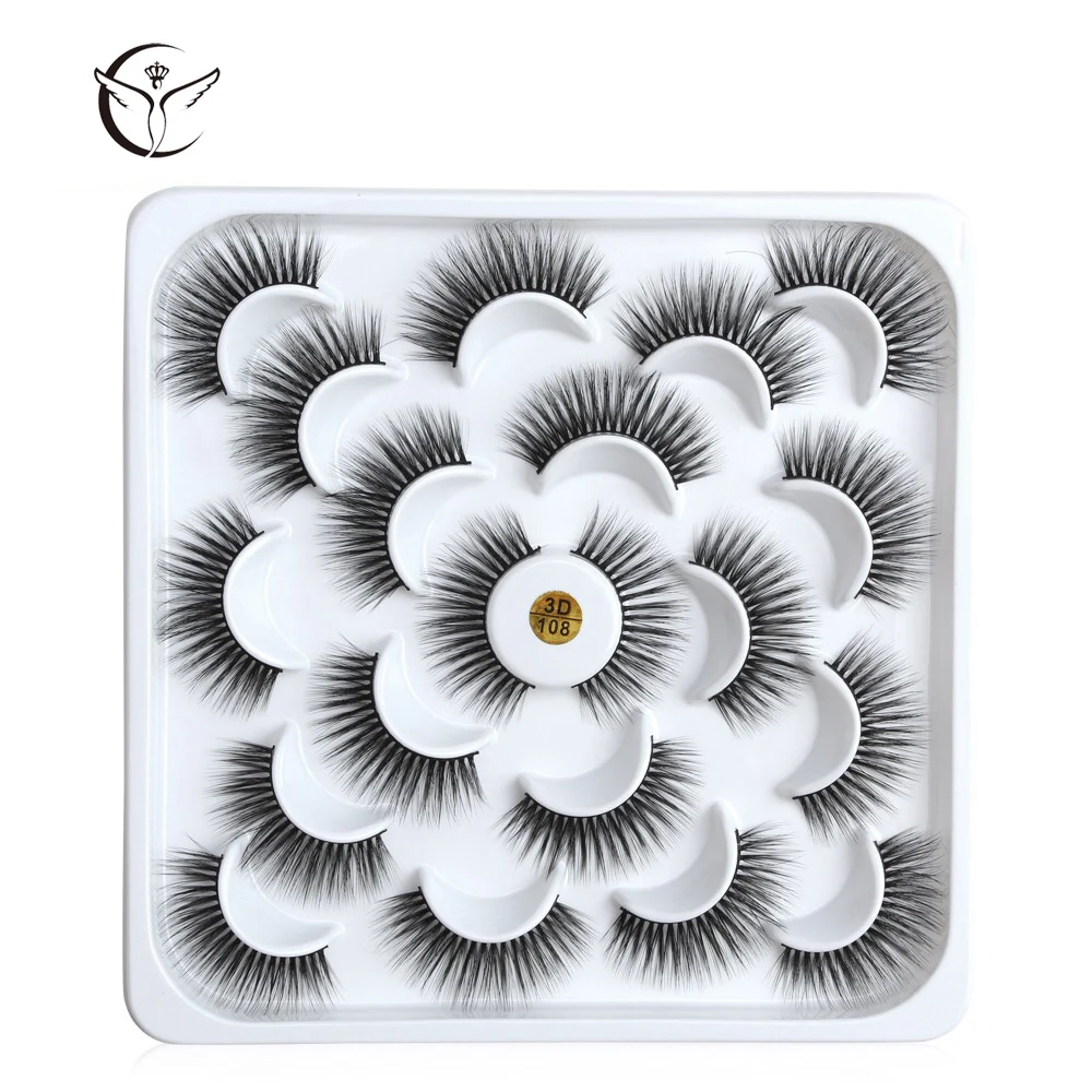 3DM-108 Mink eyelashes 3d mink hair eyelashes10 pairs long makeup 3d faux nature fake lashes extension false eyelashes Wholesale(10P - Цвет: 3DM-108