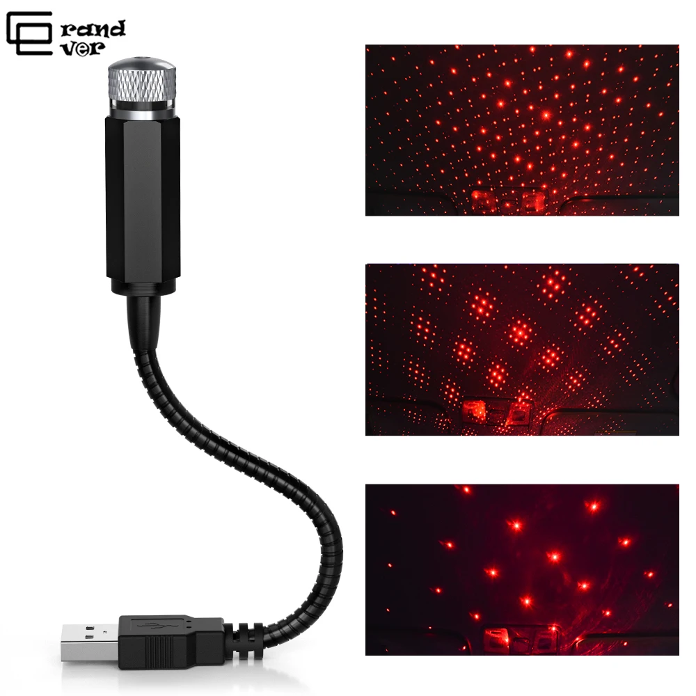 GrandEver 1 шт. Автомобильный светодиодный USB-светильник для крыши атмосфера