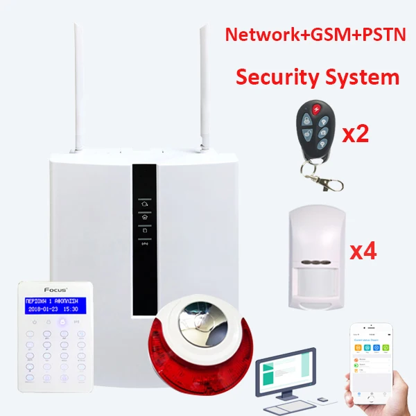 

Focus FC-7688Plus Burglarproof 8+88 Wired Zones 4 PGM Ports GSM+PSTN+LAN IP Intruder Alarm Security Set