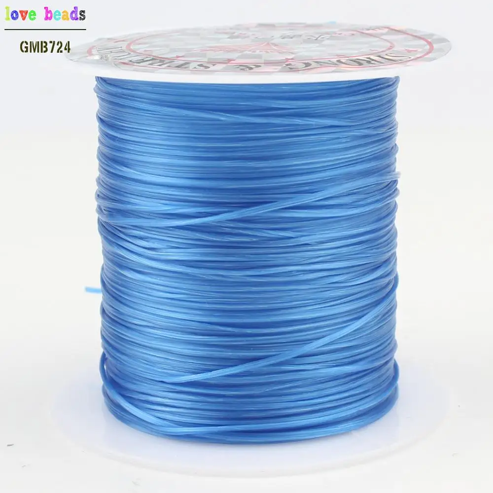 Blue 1 рулон многоцветные 0,8 мм сильный эластичный Бисероплетение провода шнур нить для поделки из бисера браслет ожерелье 10 м - Цвет: Blue