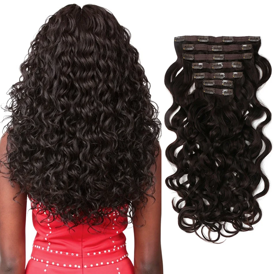 Красота на линии синтетические волосы для наращивания 22 дюйма волнистые женщин