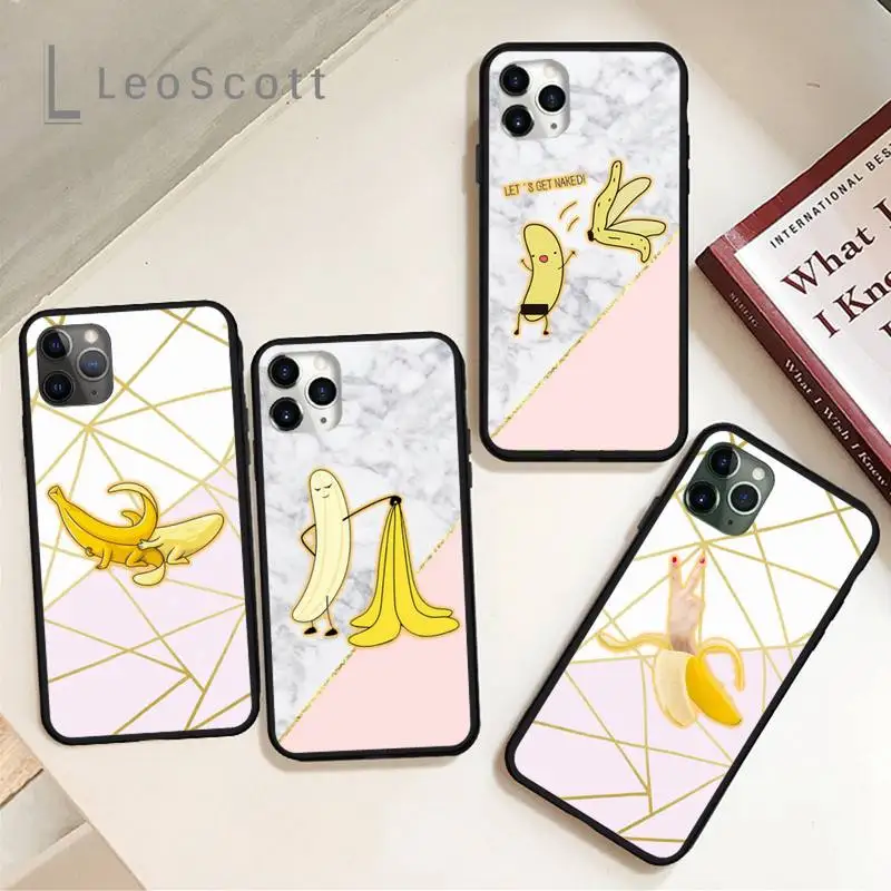 

Cartoon Funny Banana marble Phone Case for iPhone 11 12 pro XS MAX 8 7 6 6S Plus X 5S SE 2020 XR Soft silicone