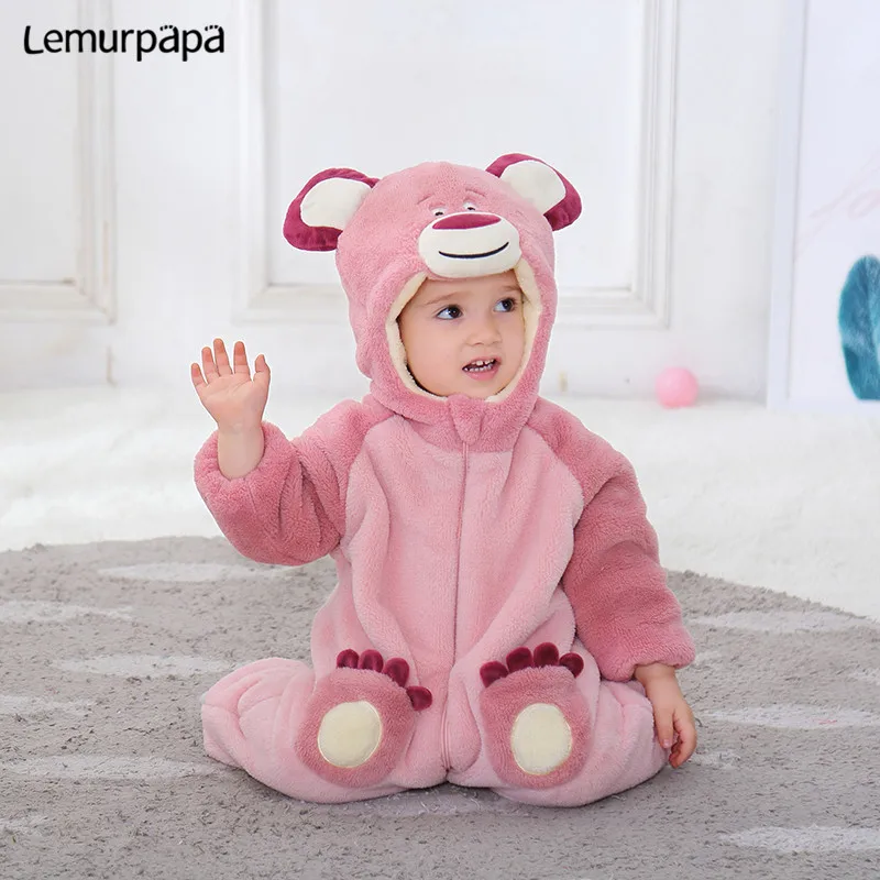 Зимний костюм новорожденного ребенка комбинезон с капюшоном для маленьких