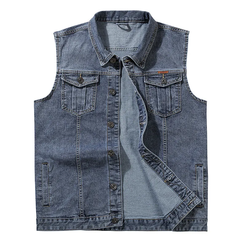 

yards men fat denim vest fertilizer increase elasticity sleeveless clothes loose ma3 jia3 locomotive waistcoat jacket