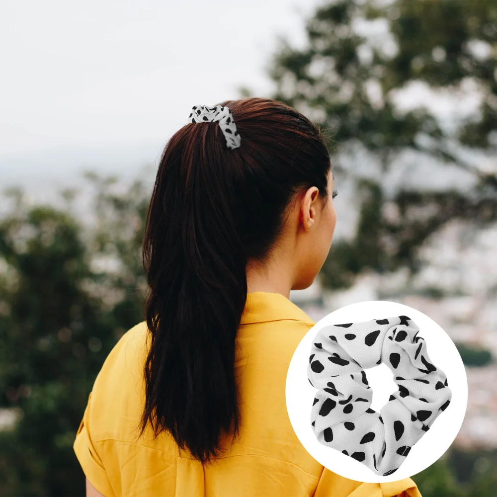 

5pcs Large Intestine Hair Ring Simple Grain Hair Rope Girl Hair Band