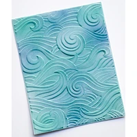 2021 new embossed folder for diy making 3d waves pattern background greeting card scrapbooking no stamps and metal cutting dies