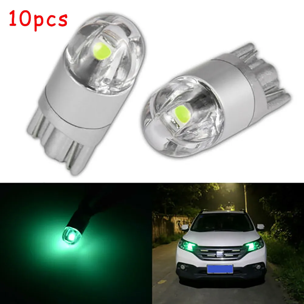 

10X Car Reading Light Green Canbus T10 194 168 W5W 3030 2 LED SMD Car Side Wedge Light Lamp Bulb License Plate Lamp