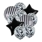 10 шт.лот 18 дюймов в полоску черные белые Круглые фольгированные шары с конфетти латексные шары для дня рождения Свадебные украшения