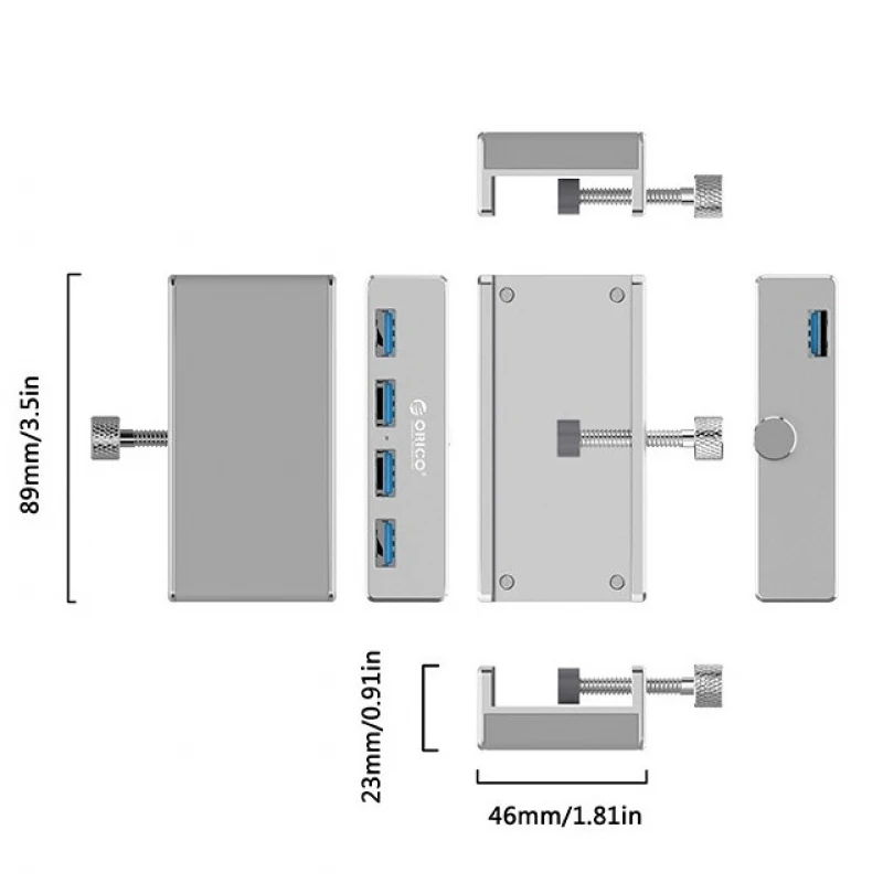 USB-концентратор Orico-MH4PU серебристый USB 3.0 Type-A х 4 |
