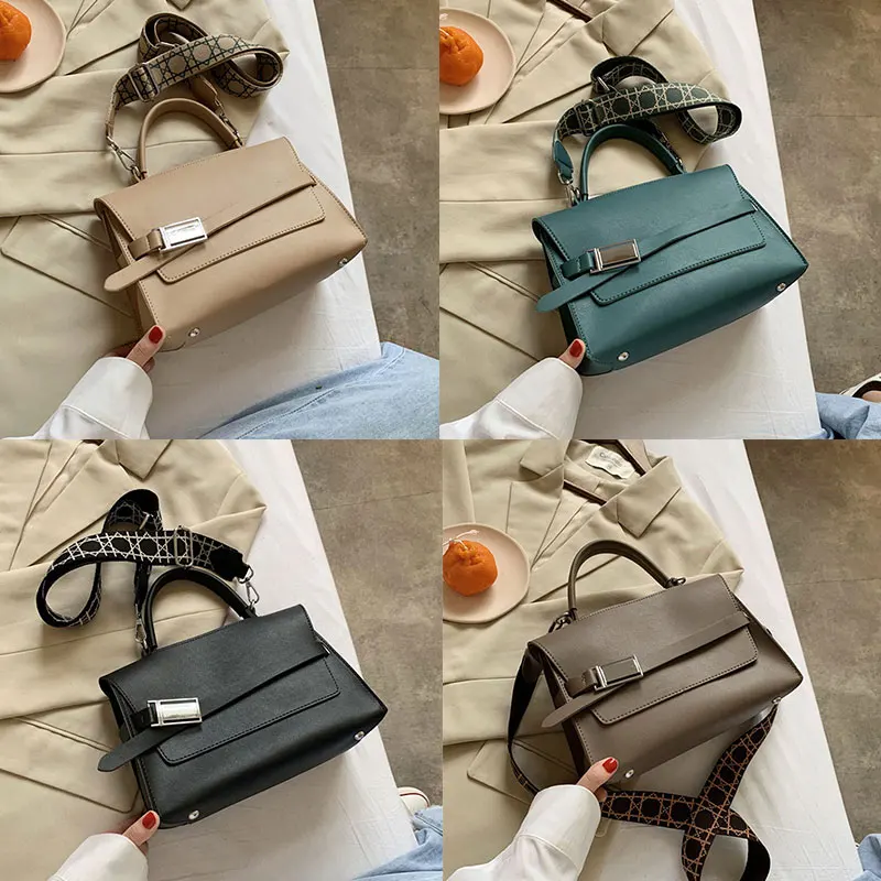 

Fashion Belt Decoration Shoulder Bag For Women With Wide Strap Casual Crossbody Bags Female Daily Travel Cell Phone Bag 2021