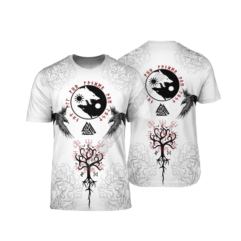 

PLstar Cosmos Viking Tattoo 3D Printed t-shirt Harajuku Streetwear T shirts Hip hop Men For Women Short Sleeve style-2