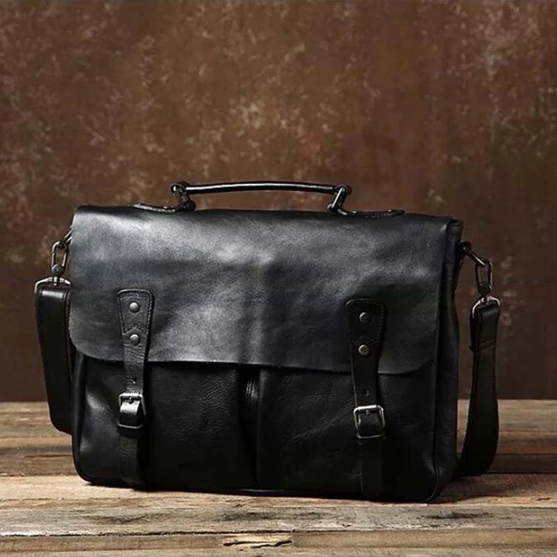 Портфель мужской кожаный винтажный сумка-тоут из натуральной кожи мессенджер в