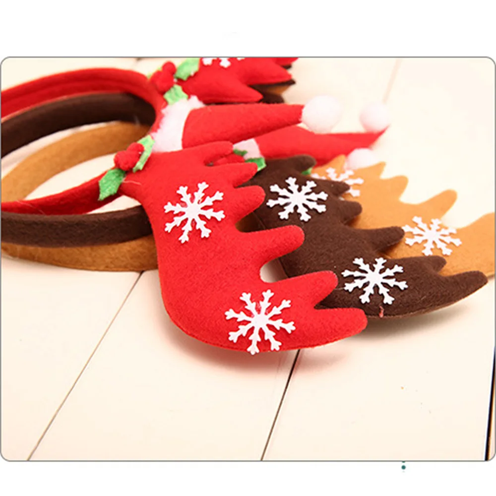 Новые рождественские обручи для волос бархатные рога шляп взрослых и детей