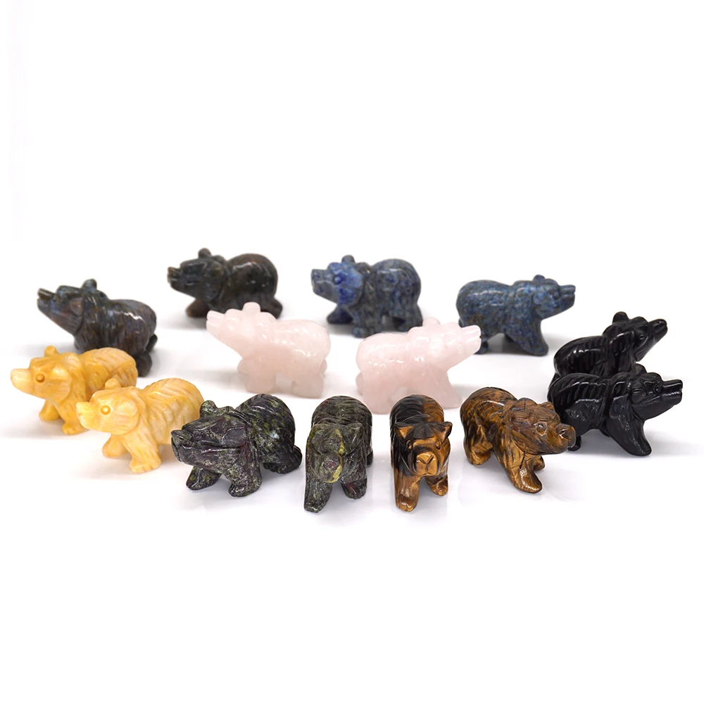 Фигурка из драгоценного камня 1 5 дюйма статуэтка медведя натуральный камень