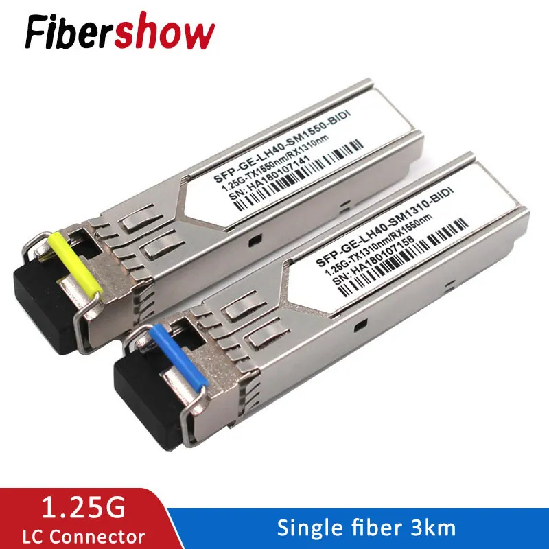 SFP модуль 1,25G LC BiDi 1310nm/1550nm WDM коммутатор совместимый трансивер sfp-модуля с переключателем с функцией DDM - Цвет: 1 pair 3KM