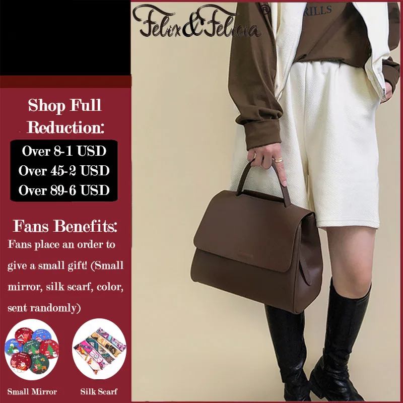 

FELIX & FELICIA Brand Fashion Women Shoulde Bags High Quality Genuine Leather Crossbody Handbags Ladies Retro Flap Messenger Bag
