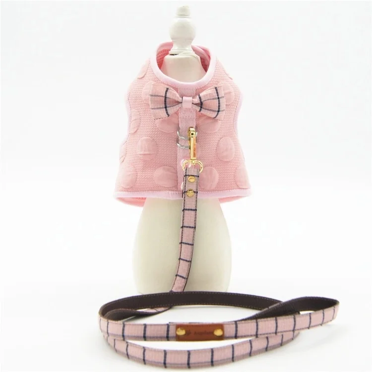 Waistcoat with Leash Модный стиль принцессы поводок для собак и кошек костюм для животного жилет воротник и поводок Набор домашних животных Тяговая одежда зимняя одежда для собак Мопс AML15 - Цвет: Waistcoat with Leash