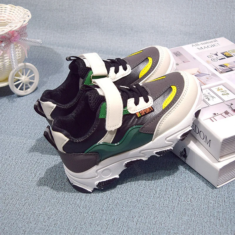 

Kushyshoo Daddy Shoes 2021 Spring Fashion Mixed Colors Hook&loop All-match Kids Shoes Heighten Non-slip Soft Platform Sneakers