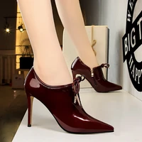 ankle boots for women pumps winter boots women zapatos de mujer snow boots high heel boots lacquer sexy nightclub pointed toe