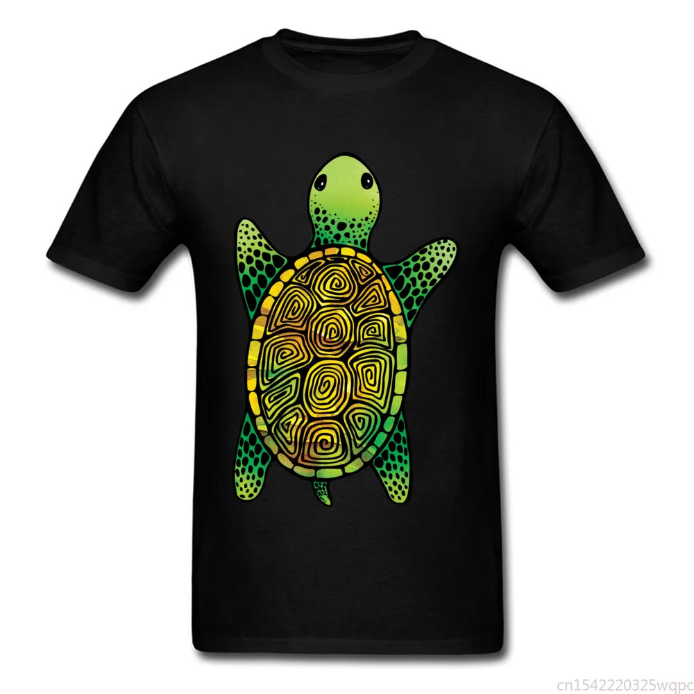 

Funny Watercolor Tops Brand New Painted Turtle T-shirt Cartoon Design Men Tees Shirt Short Sleeve