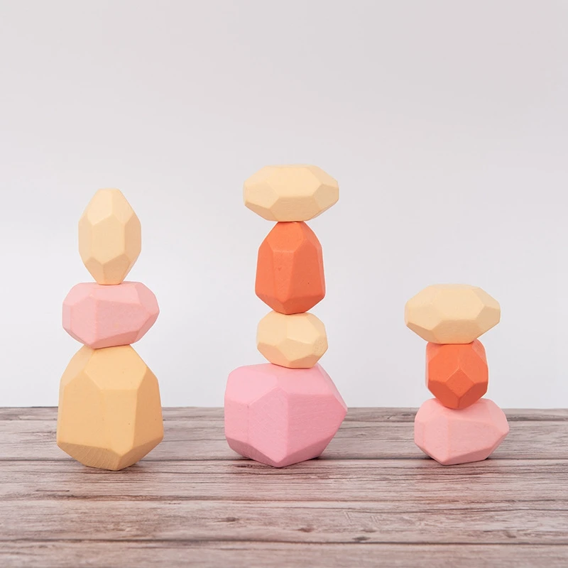 Балансирующие Развивающие игрушки DIY цветной камень jinga 3D головоломка деревянная
