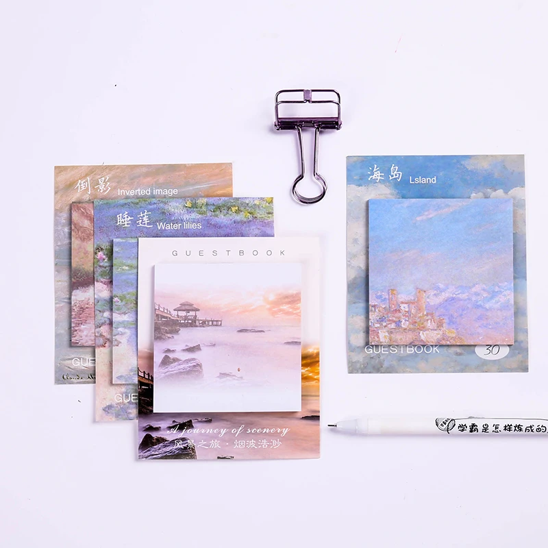 Kpop милый природный пейзаж post it sticky notes book mark message memo pad Индекс Этикетка планировщик
