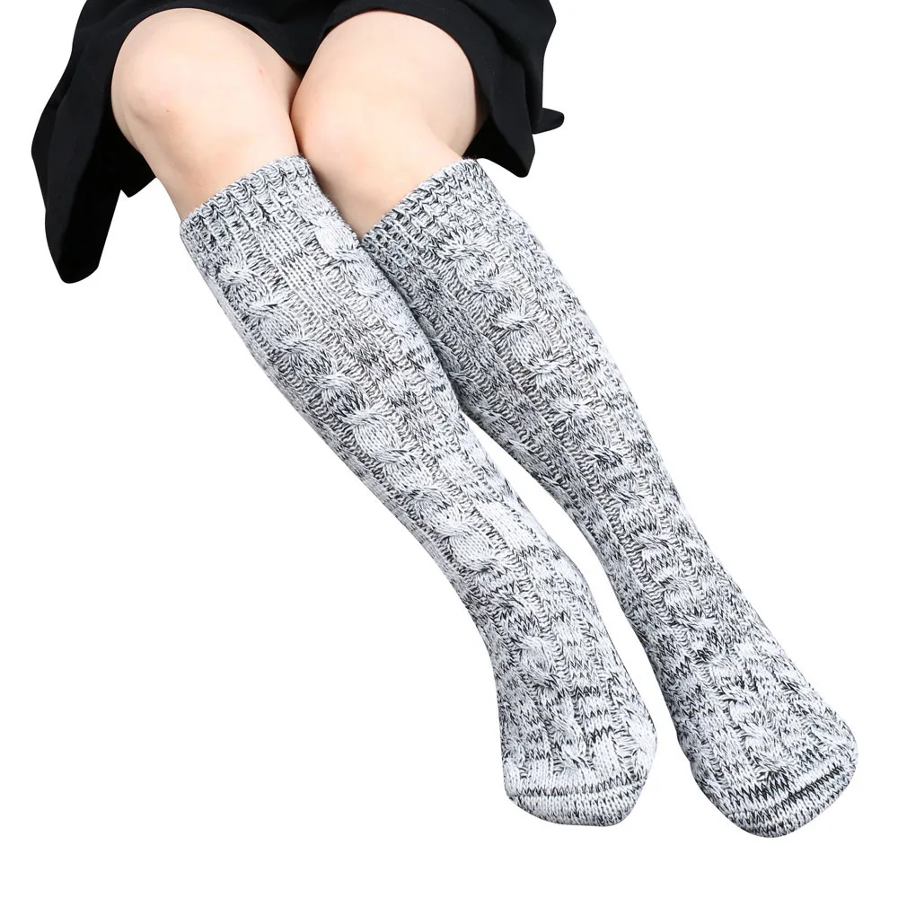 Для женщин Гольфы 2019 модная зимняя теплая шерсть длиной до лодыжек размеры