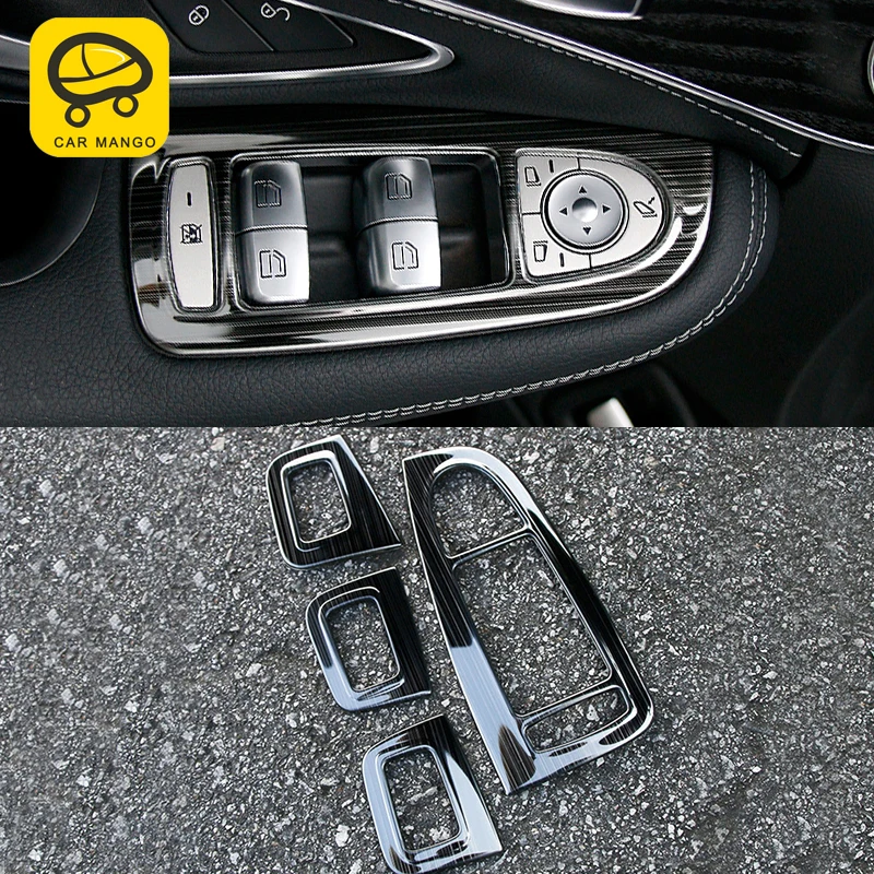 

CatManGo for Mercedes benz C class w205 GLC auto window lift switch cover frame trim cover sticker accessories