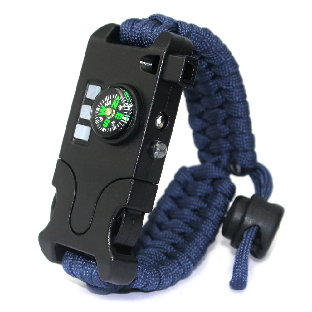 

Survival Paracord Bracelet Tactical Emergency Gear Kit with Laser SOS LED Flashlight Compass Rescue Whistle life Rope