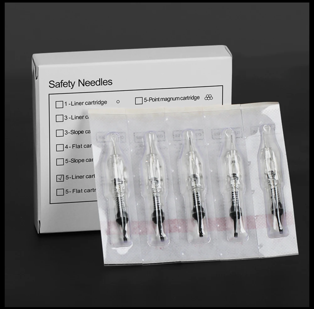 Disposable Microblading Eyebrow Tattoo Needles 1R 3R 5R 5F 7F Sterilized Permanent Makeup Cartridge Needles