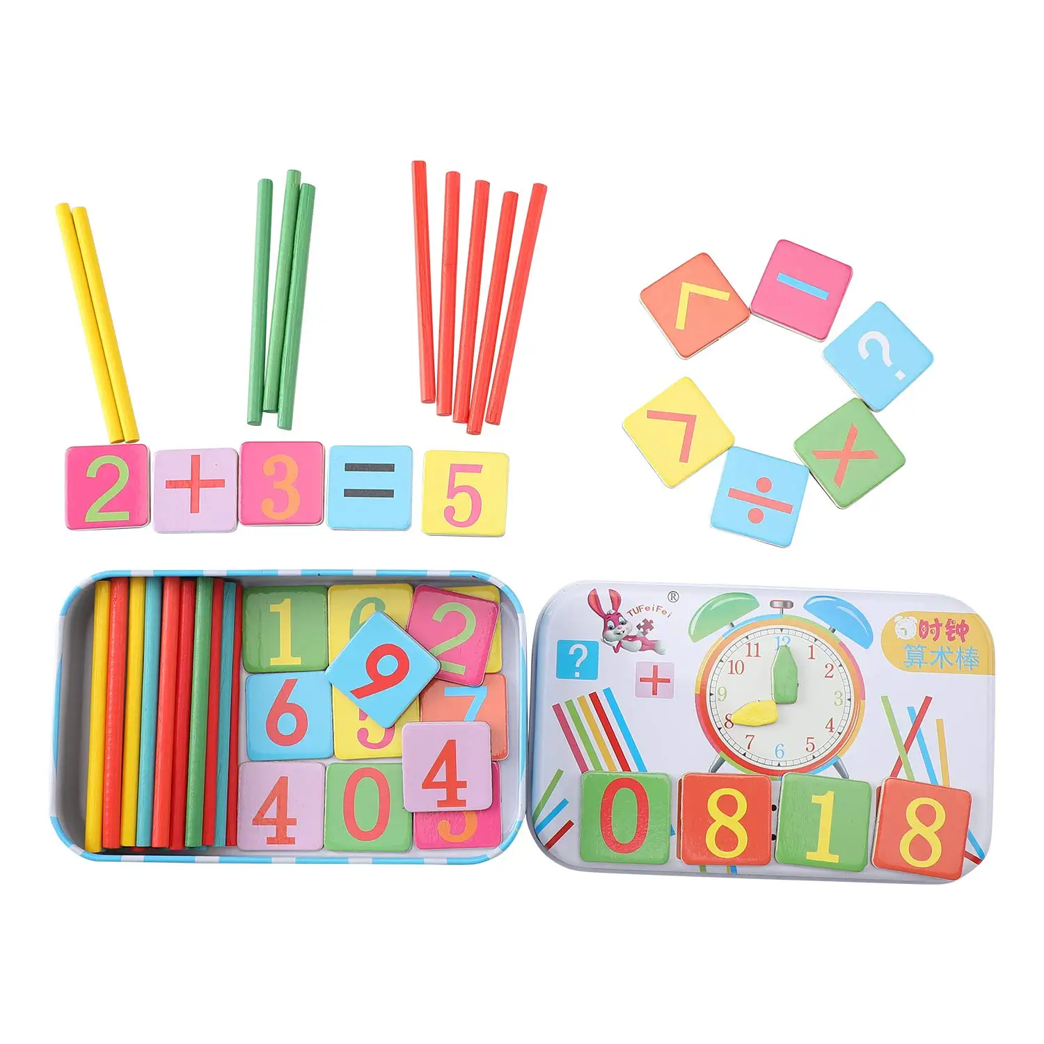 Математические манипуляторы подсчитывающие палочки деревянная игрушка