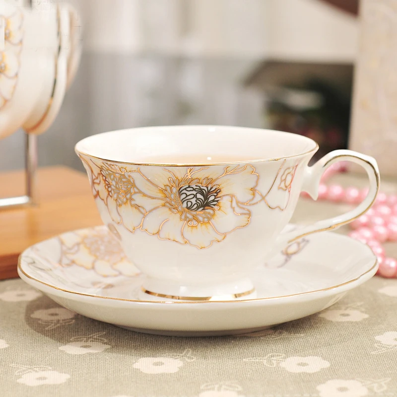 Керамический набор чашек и блюдец Afternoon Black Tea Cups and Saucers Bone China Coffee Cup with Tray Porcelain Drinkware Set Dropshipping on.