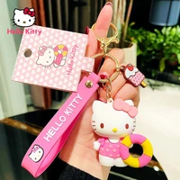 hello kitty car keychain fashion cartoon anti lost simple childrens schoolbag pendant decoration suitable for girls