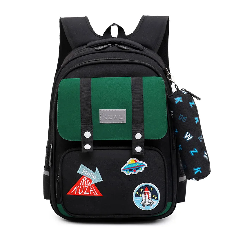 2 шт./компл. детские ортопедические школьные сумки, стильный рюкзак в британском стиле, нейлоновый детский школьный рюкзак, водонепроницаем...