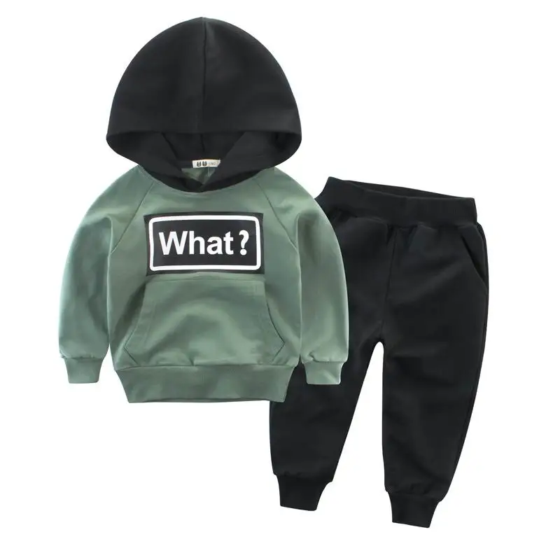 2021 Spring and Autumn Boys Children Suits cotton Long Sleeve hoodie +Sports Pants 2pcs Set Boy Clothes E3609 | Детская одежда и