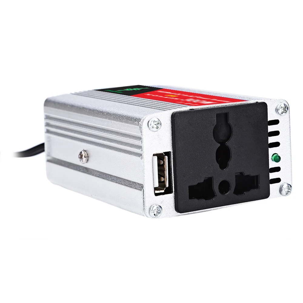 

300W Car Power Inverter DC 12V to AC 220V with USB Display Car Converter Inverters with Battery Clip Suitable for Solar Househol