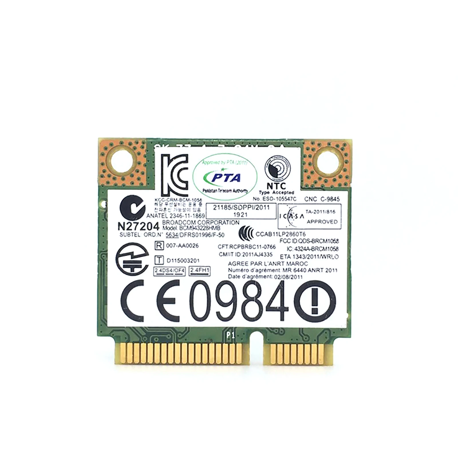 Двухдиапазонный Wi Fi адаптер Broadcom BCM943228HMB BCM943228 802.11a/B/G/N Mini Pci E 300 Мбит/с 2 4 ГГц 5