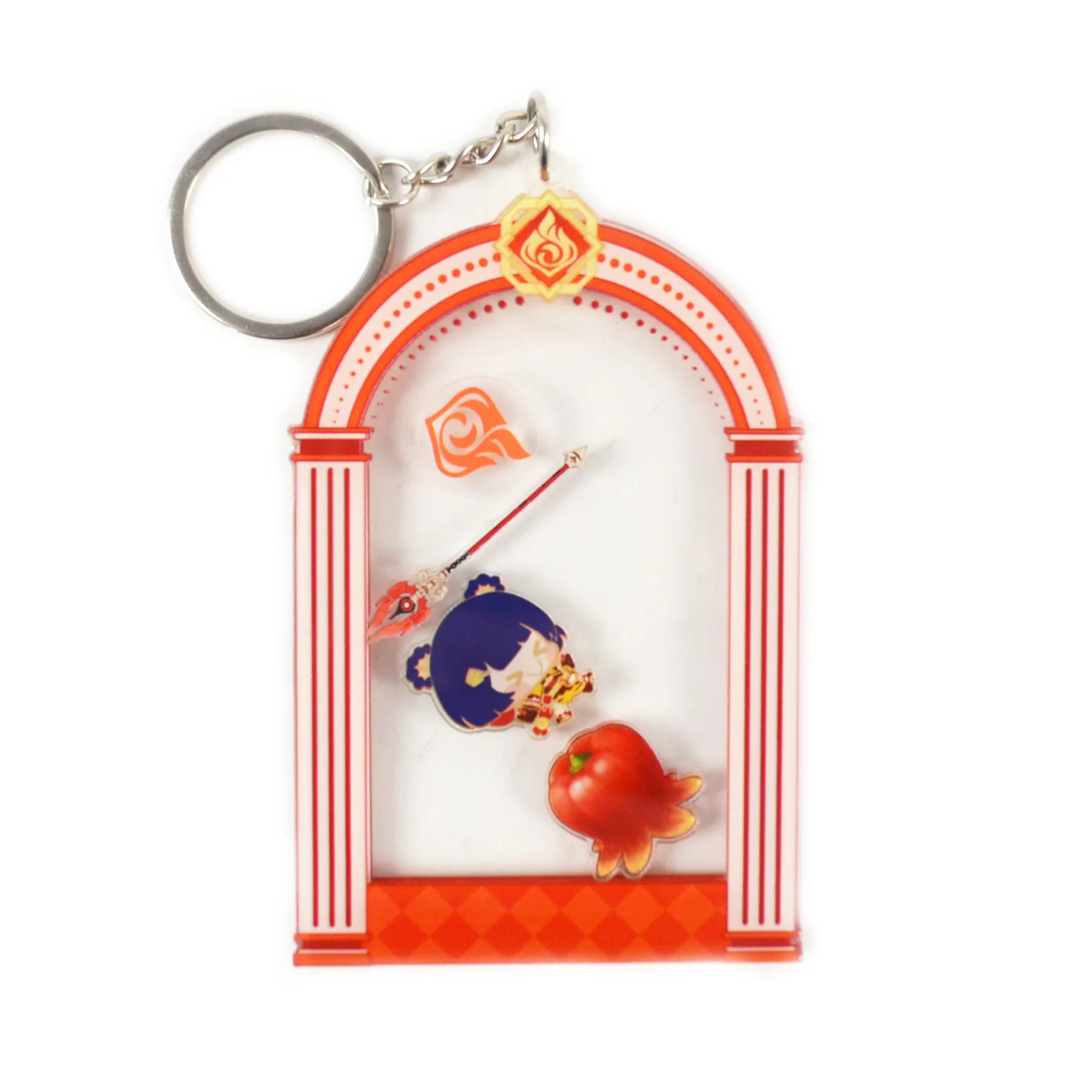 

Anime Genshin Impact Original God Character Key Chains Student Knapsack Accessories Deluque Keyring Paemon Acrylic KeyChain